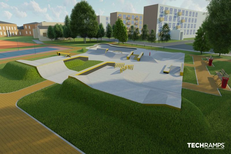 Betónový skatepark Wrocław