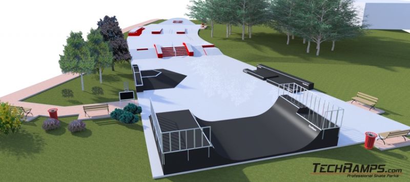 Betonowa skateplaza w Kielcach - postęp prac