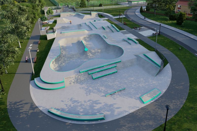 Concrete skatepark