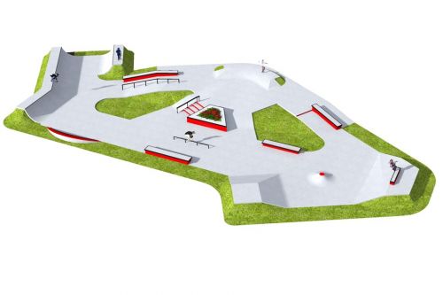 Eksempel på skatepark i betong - 680313