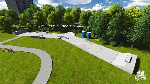 Eksempel på skatepark i betong nr. 750315