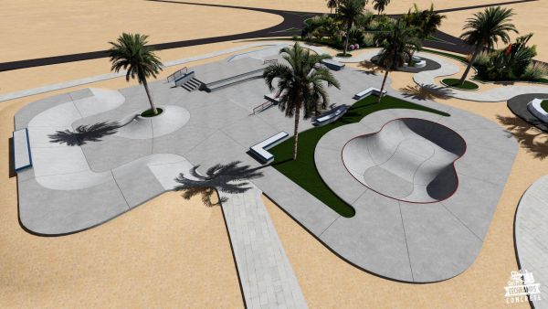 Exemple de skatepark en béton No. 545857