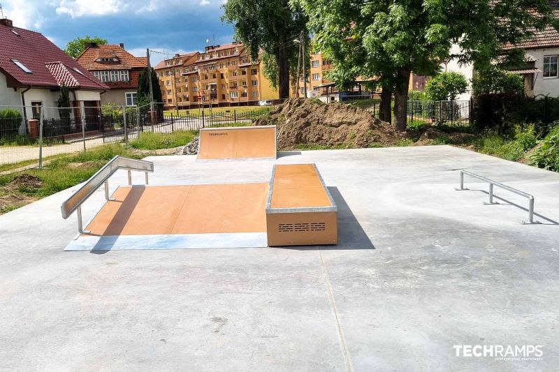 Wooden skatepark