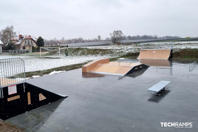 Wooden skatepark