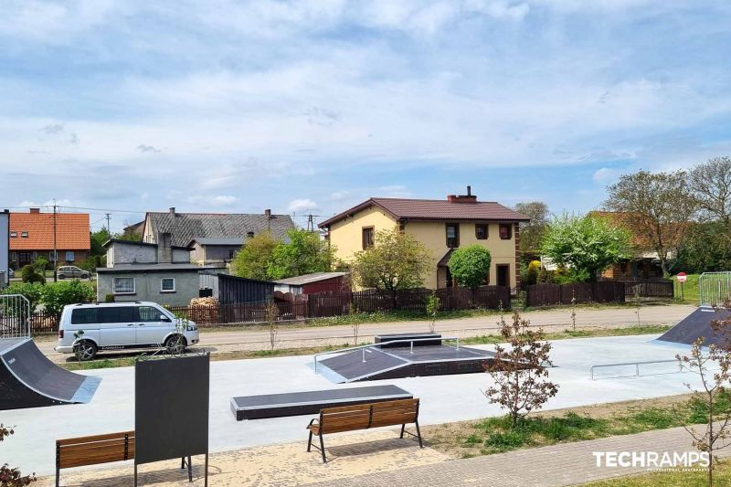 Wooden skatepark