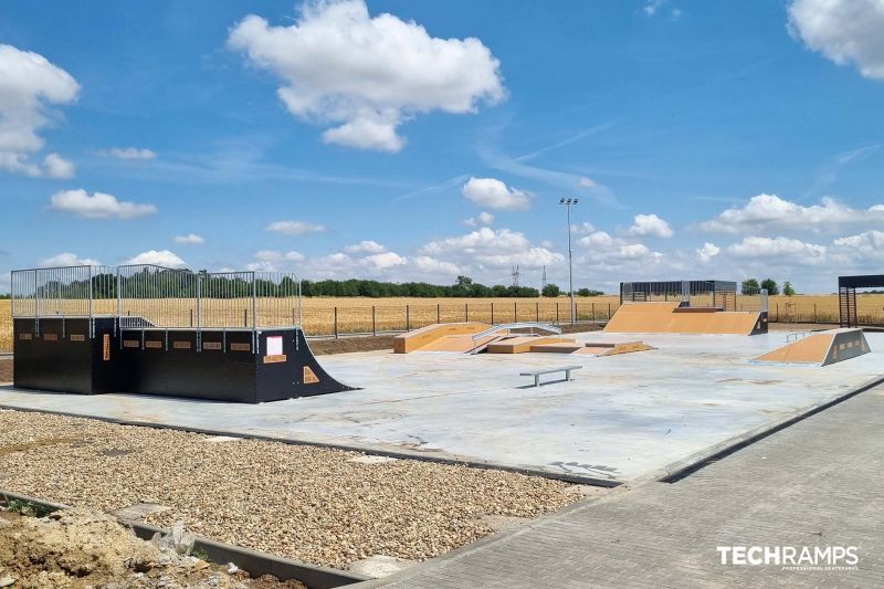 Wooden skatepark