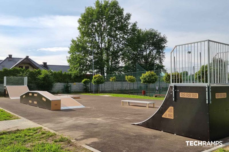 Wooden skatepark