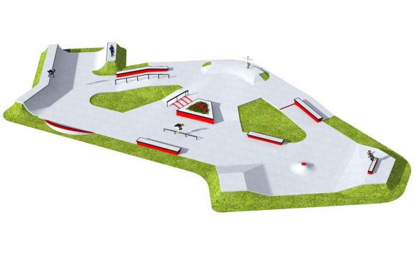 Przykładowy betonowy skatepark - 680313