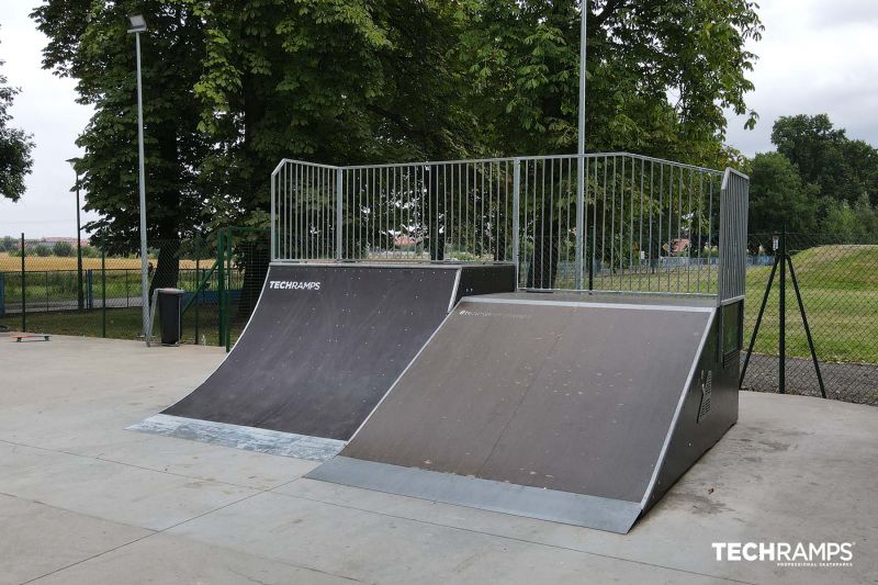 Wooden skatepark