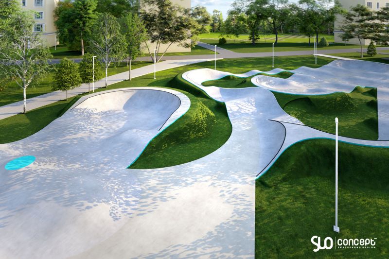 Concrete skatepark