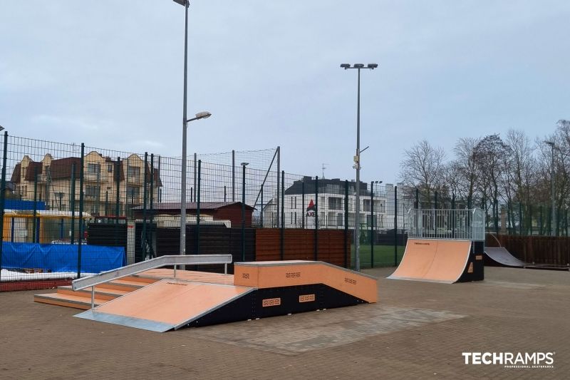 Wooden skate park