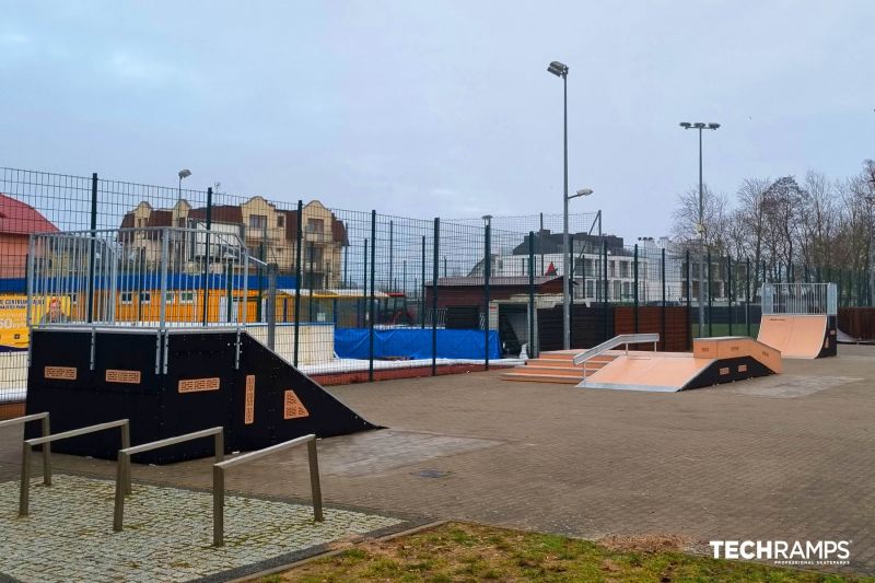 Wooden skate park