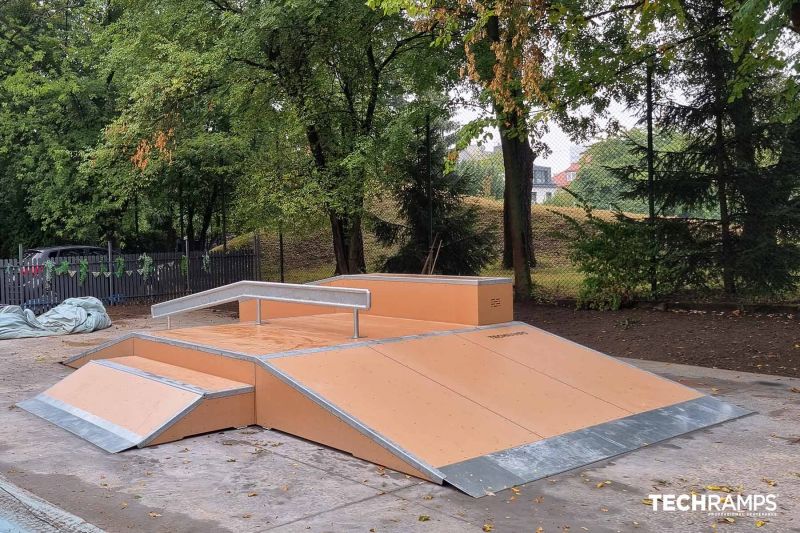 Wooden skatepark