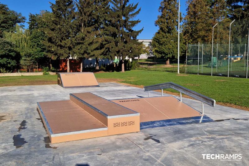 Wooden skatepark