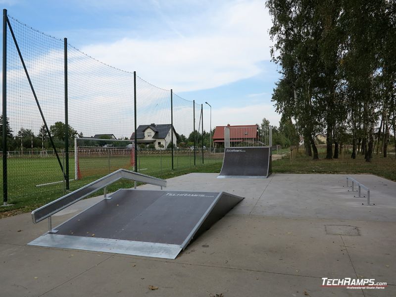 wooden elements of skatepark